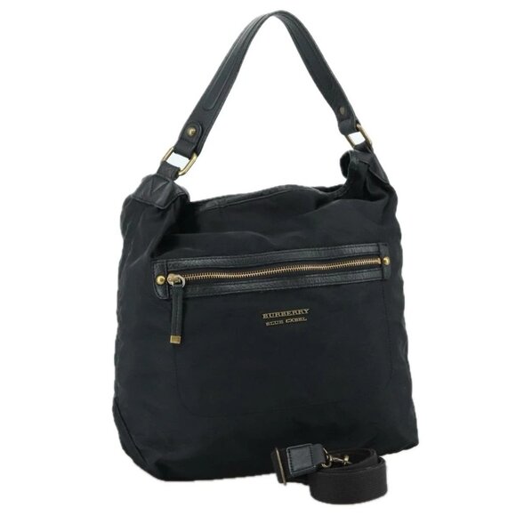 BURBERRY Blue Label Shoulder Bag Nylon Leather 2way Black Auth ti2574 - Picture 1 of 16